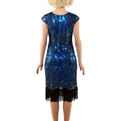 Pailletten Jurk, Blauw -Schmink Specialist pailletten jurk blauw 2