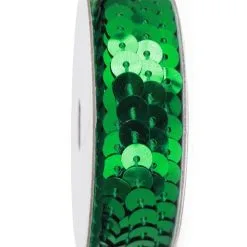 Paillettenband Op Rol Metallic Groen 2,75m