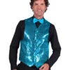 Paillettenvest Heer, Turquoise
