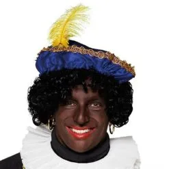 Piet Baret Satijn Met Veer Blauw