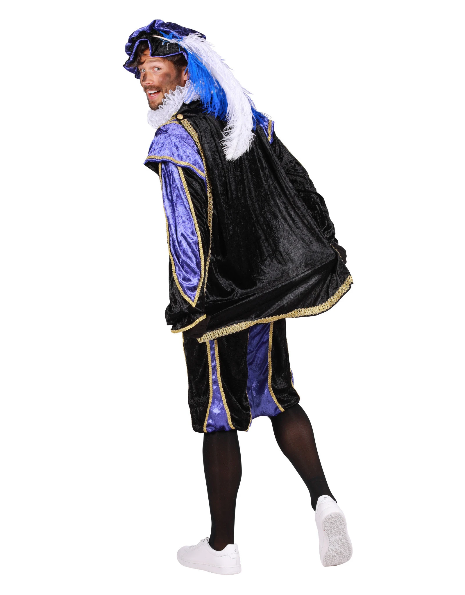 Piet Velours De Panne Met Cape "Bilbao", Paars-Zwart 3 Piet Velours De Panne Met Cape "Bilbao", Paars-Zwart - Afbeelding 3