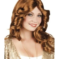 Pruik Disco Doll Bruin