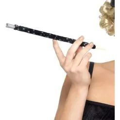 Sequin Sigarettenhouder, Lang, Zwart