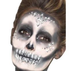 Smiffys Make-Up FX, Silver, Gezichtsjuwelen, Glimmers