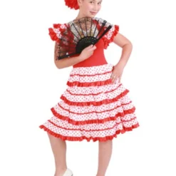 Spaanse Jurk Andalusie Rood/wit