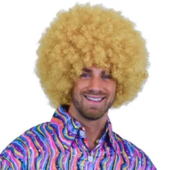 Super Afro Pruik Blond