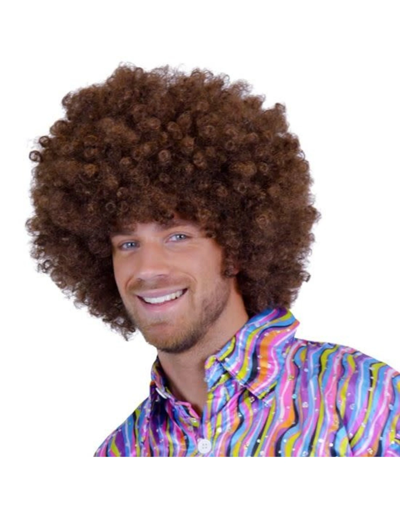 Super Afro Pruik Bruin 1 Super Afro Pruik Bruin