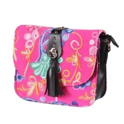 Tasje Deluxe ''Claudia'' Borduur, Borduur Pink, Tasje