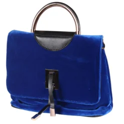 Tasje Deluxe ''Jacky'' Uni, Fluweel Blauw, Handtas