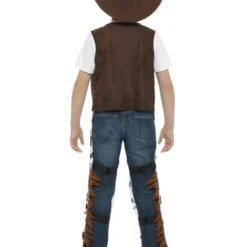 Texan Cowboy Outfit Kind, Bruin, Met Hoed, Riem En Badge -Schmink Specialist texan cowboy outfit kind bruin met hoed riem en ba 2