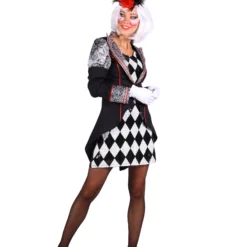 Themakostuum Clown Pierro, Zwart-Zilver 5 Themakostuum Clown Pierro, Zwart-Zilver -Schmink Specialist themakostuum clown pierro zwart zilver 2