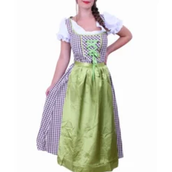 Tiroler Jurk Lang Wenzel Bruin/wit