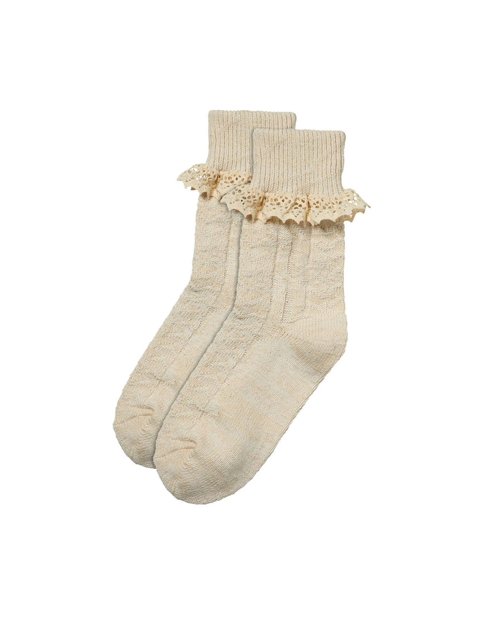 Tiroler Sokken Met Kant, Multi/Beige 3 Tiroler Sokken Met Kant, Multi/Beige - Afbeelding 3