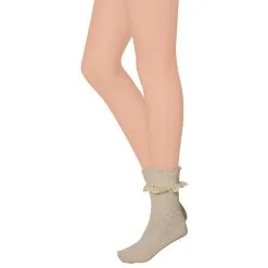 Tiroler Sokken Met Kant, Multi/Beige