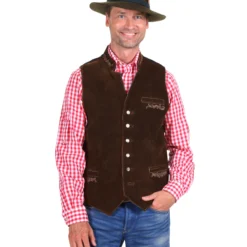 Tirolervest Leer Felix, Donkerbruin