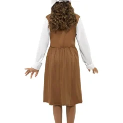 Tudor Meisjes Kostuum, Bruin -Schmink Specialist tudor meisjes kostuum bruin 2