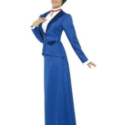 Victoriaanse Nanny Kostuum, Blauw -Schmink Specialist victoriaanse nanny kostuum blauw 2