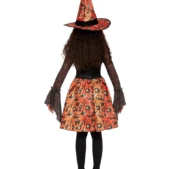 Vintage Heks Kostuum Kind, Oranje -Schmink Specialist vintage heks kostuum kind oranje 3