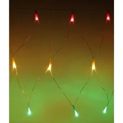 Visnet Rood/geel/groen, 96 Lampjes, 150x100 Cm. Op Netstroom